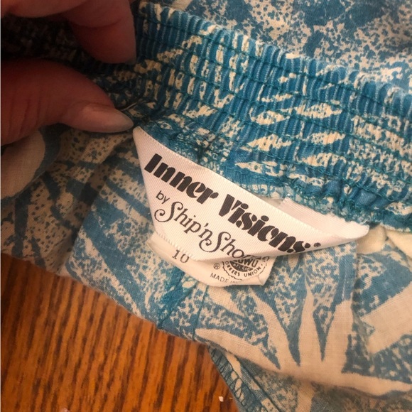 Vintage Turquoise Print Inner Vision Ship to Shore Skirt Set Size 10 - Picture 8 of 9